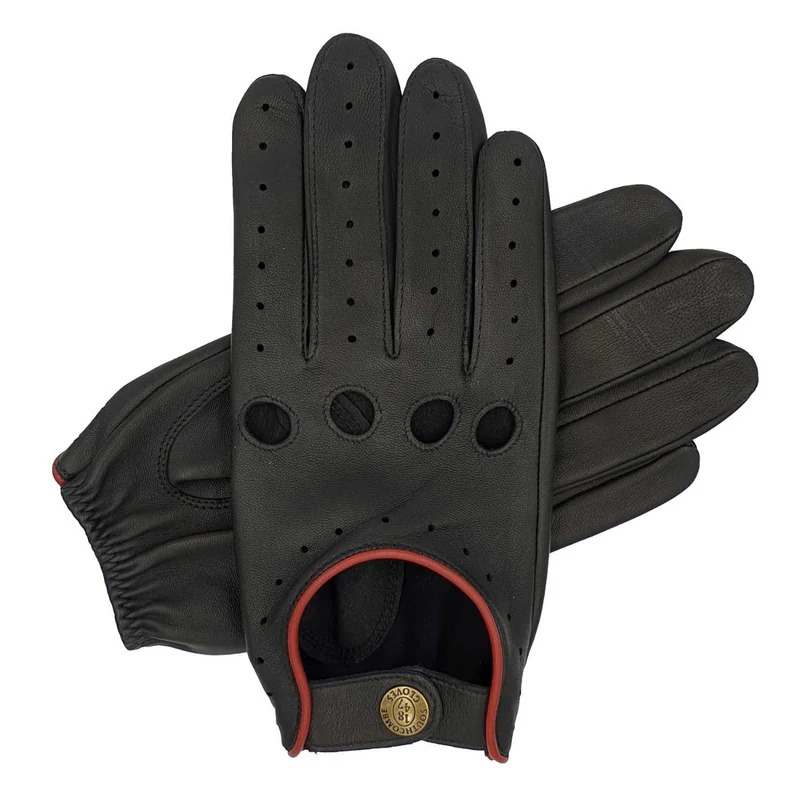 cooper men s unlined leather driving glove black red 1 1 2 800x